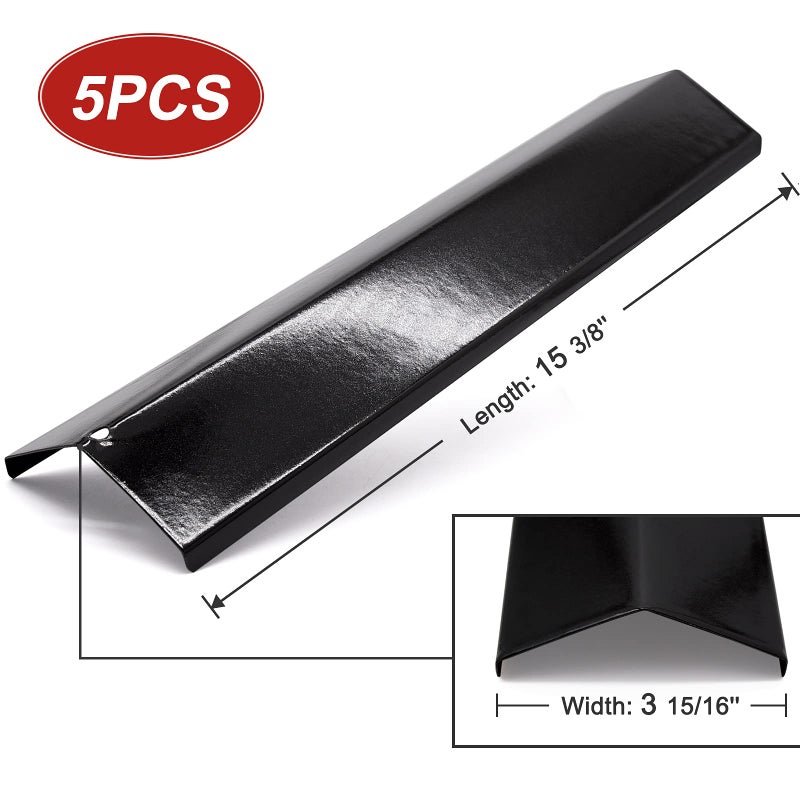 Adviace Set of 5 Heat Plate Shields for Brinkmann 810-3660-S, 810-2511-S, 810-2512-S Grill Replacement Parts, 15 3/8" Porcelain Steel Gas Grill Heat Tent Flame Tamer Replacement for Uniflame, Aussie. - Image 3